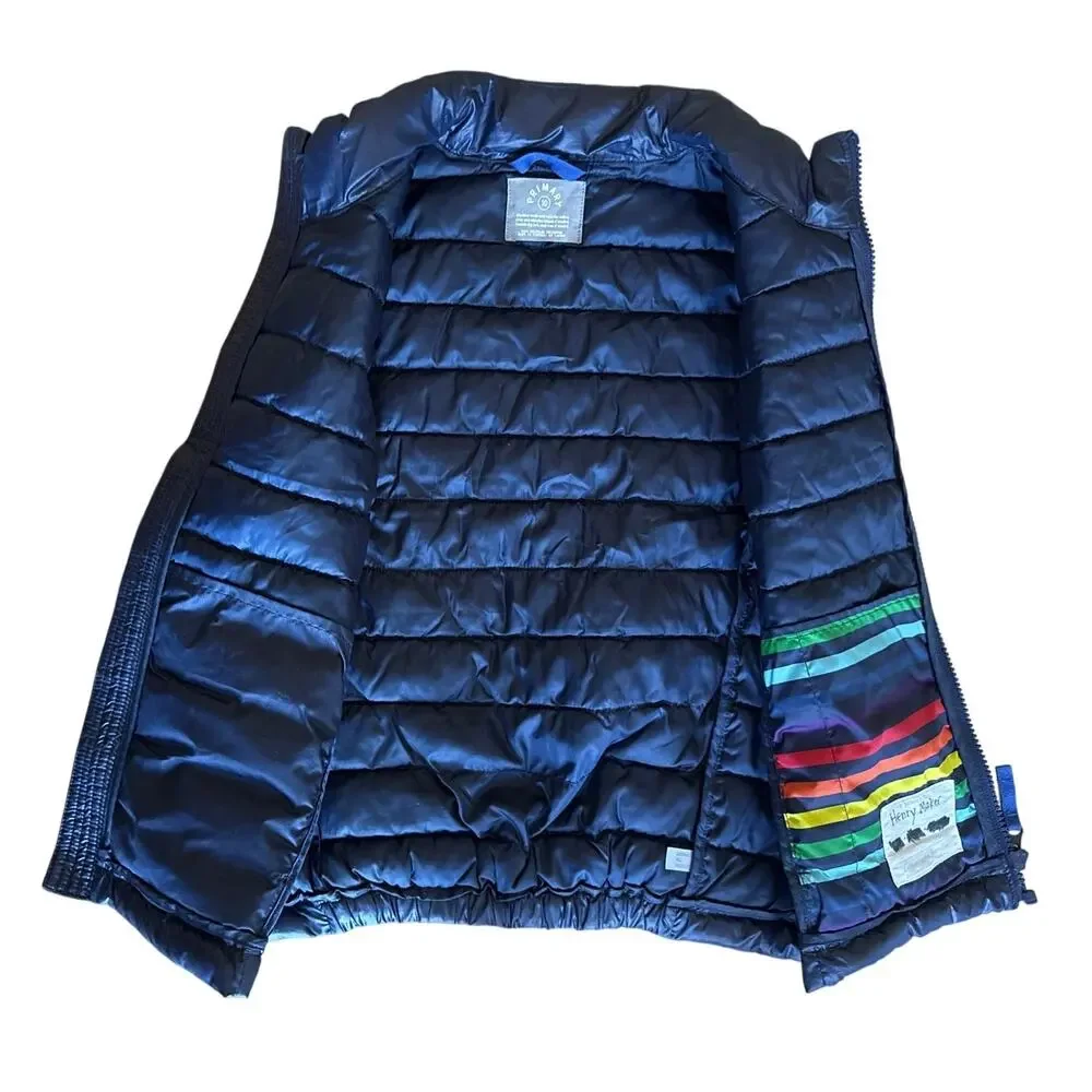 PRIMARY Kids Puffer Vest in Navy Blue Size 10